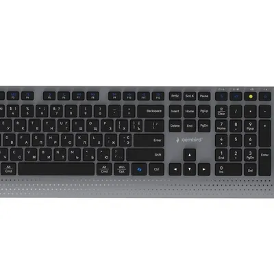 GEMBIRD BEZPRZEWODOWY ZESTAW KLAWIATURY + MYSZ DUAL MODE, 2.4 GHZ + BT, SLIM, UKŁAD RU, KOLOR CZARNY