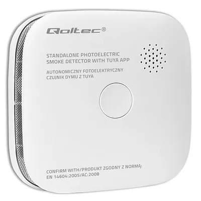 QOLTEC CZUJNIK DYMU Z BATERIĄ | TUYA | WI-FI | ALARM 85DB | LED