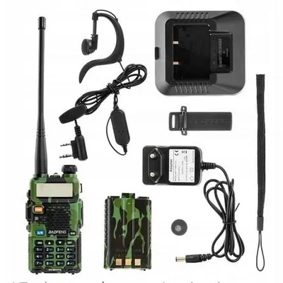 Krótkofalówka Baofeng UV-5R HTQ 1800mAh Camo, Radiotelefon Walkie Talkie Skaner Kamuflaż