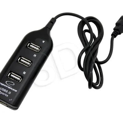 Hub Esperanza EA116 (4x USB 2.0; kolor czarny)