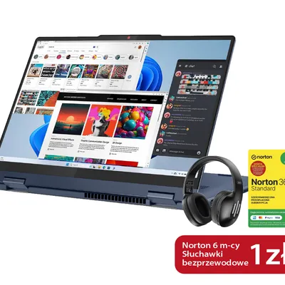 Laptop IdeaPad 5 2w1 14AKP - AMD Ryzen AI 7 350 2.0GHz | 16GB | SSD 1TB | 14"WUXGA(1920x1200) Dotykowa | AMD Radeon 860M | Windows 11 | Cosmic Blue