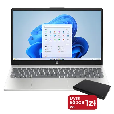 Laptop HP 15-FD0016CA - Intel N100 4 rdzenie | 8GB | SSD 128GB + 500GB USB | 15.6"FHD(1920x1080) Windows 11