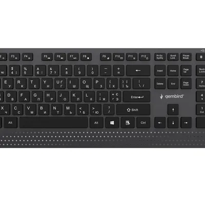 GEMBIRD PRZEWODOWA KLAWIATURA MULTIMEDIALNA SLIM USB-C, RU LAYOUT, CZARNA