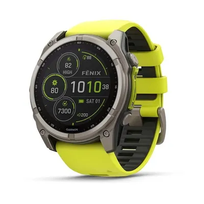 Zegarek sportowy Garmin Fenix 8 AMOLED Solar Sapphire 51mm Titanium Amp Yellow