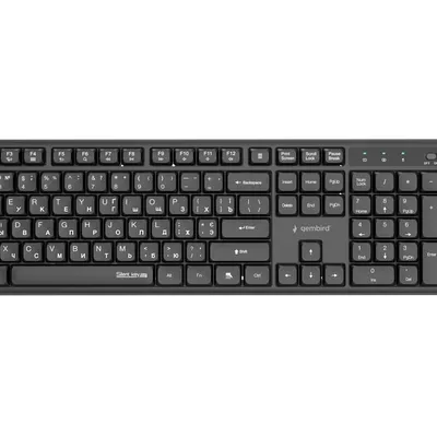 GEMBIRD BEZPRZEWODOWY ZESTAW KLAWIATURY +MYSZ SILENT KEY PRO BUSINESS, CZARNY, UKŁAD RU