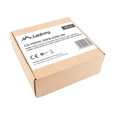 LANBERG KABEL HDMI M/M V2.0 30M OPTYCZNY AOC CA-HDMI-20FB-0300-BK