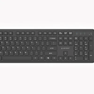 GEMBIRD BEZPRZEWODOWY ZESTAW KLAWIATURY + MYSZ SLIM PRO BUSINESS NA BIURKO, CZARNY, UKŁAD US