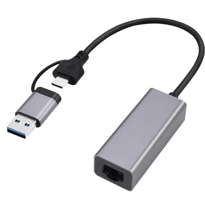 GEMBIRD KARTA SIECIOWA USB 3.1 + TYPE-C DO LAN 2.5GB/S SZARY