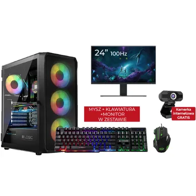 Komputer Pricemax DXL6 - Procesor AMD Ryzen 5 5500 | Pamięć 24GB | Dysk SSD 512GB | GeForce RTX 3050 6GB | Windows 11 | Mysz podświetlana Green + Klaw