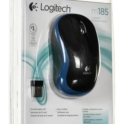 Mysz bezprzewodowa Logitech M185 910-002236 (optyczna; 1000 DPI; kolor niebieski)