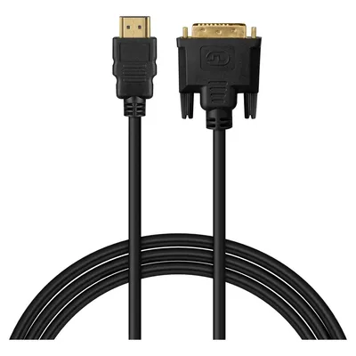 SAVIO KABEL HDMI 19PIN MĘSKI - DVI 18+1 MĘSKI 1,8M CZARNY ZŁOTE KOŃCÓWKI CL-212