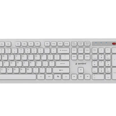 GEMBIRD BEZPRZEWODOWY ZESTAW KLAWIATURY + MYSZ SLIM PRO BUSINESS NA BIURKO,BIAŁY, UKŁAD US