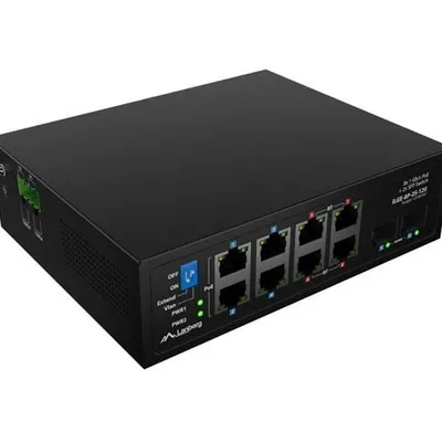 LANBERG SWITCH LIGHT INDUSTRIAL POE 4XBT 4XAT 2XSFP DIN NIEZARZĄDZALNY GIGABIT ETHERNET