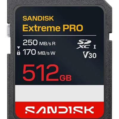 Sandisk Extreme Pro SD UHS-I 512GB SD 250MB/s(R) / 170MB/s(W)