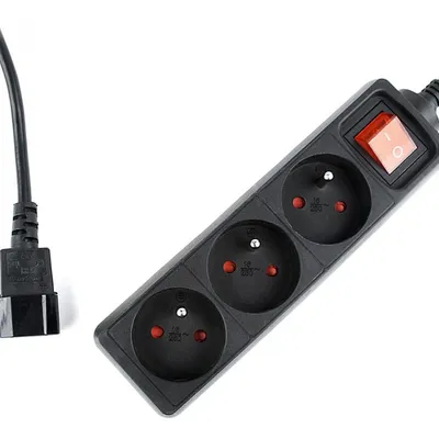 Listwa zasilająca ENERGENIE EG-PSU3F-01 (3 x Typ E; 10 A; 0,6m; kolor czarny)
