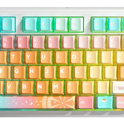 Klawiatura gasket F87Pro V2 Orange Soda Kailh Meteorite Ice Cream switch RGB AULA