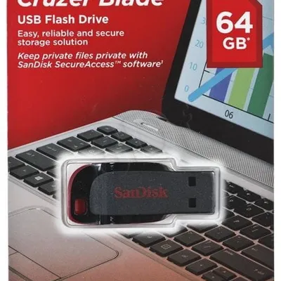 Pendrive SanDisk Cruzer Blade SDCZ50-064G-B35 (64GB; USB 2.0; kolor czarny)