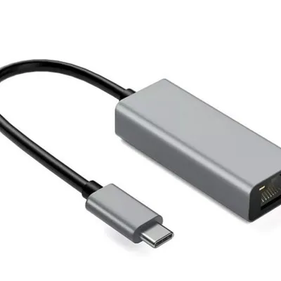 Adapter aluminiowy RJ45 do USB Typ-C 10/100/1000 Mb/s