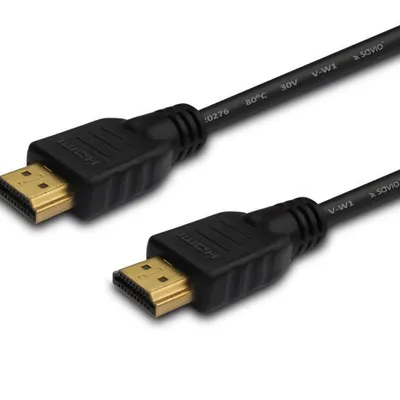 SAVIO KABEL HDMI 2M V2.0 HIGH SPEED, ETHERNET/3D CZARNY, ZŁOTE KOŃCÓWKI CL-195