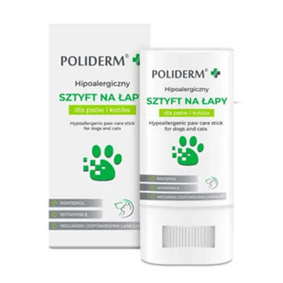 POLIDERM® SZTYFT NA ŁAPY – hipoalergiczny sztyft na łapy dla psa i kota 14,5 g