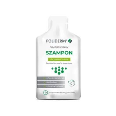 POLIDERM® SZAMPON SASZETKA – pielęgnacja sierści dla psa i kota 15 ml