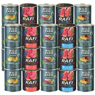 DOLINA NOTECI Rafi + WILD FARM Superfood Mix smaków 30x800g