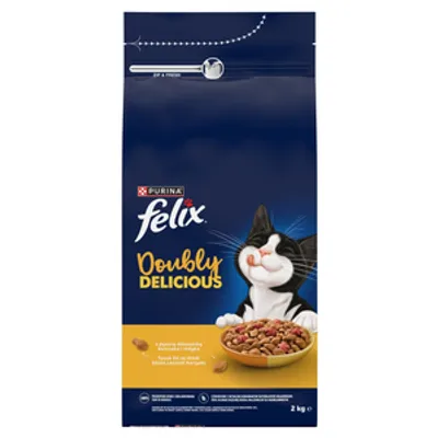 Felix Doubly Delicious Karma dla dorosłych kotów z pyszną mieszanką kurczaka i indyka 2 kg