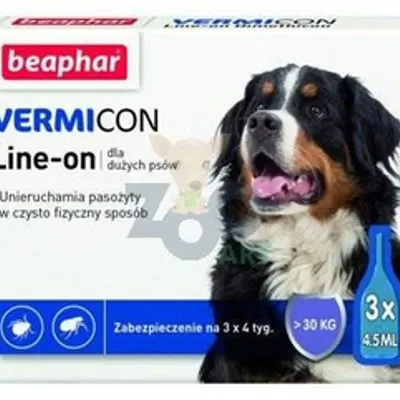 Beaphar VERMICON Line-on Pies L powyżej 30kg (pipeta 3 x 4,5ml)