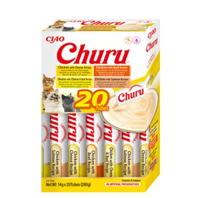 INABA  Churu dla kota - mix z kurczakiem i wołowiną 20x14g