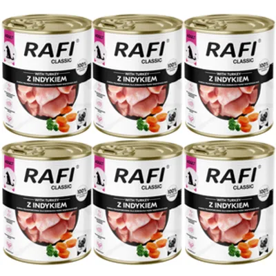 DOLINA NOTECI Mokra karma dla psa Rafi Classic z indykiem 6x800g