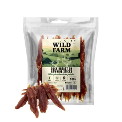 WILD FARM filet z piersi kaczki na patyku 500g przysmak dla psa