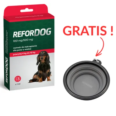 Refordog dla psów 4–10 kg 3 pipety x 1,0ml + MISKA GRATIS !