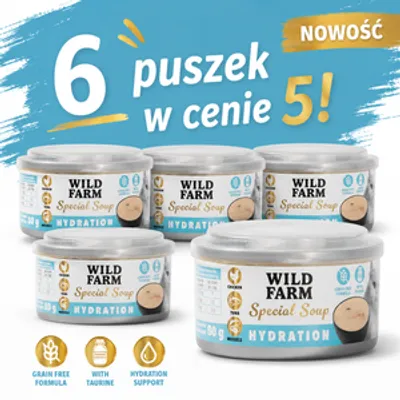 WILD FARM Special Soup 6x80g Hydration – aromatyczna zupka - wsparcie prawidłowego nawodnienia