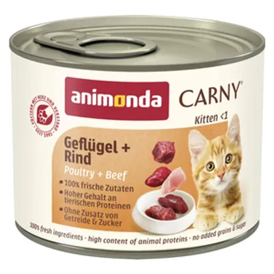 ANIMONDA Cat Carny Kitten smak: drób i wołowina 200g