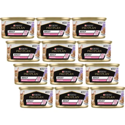PRO PLAN Adult Delicate Mokra karma dla kota mus z indykiem 12x85g