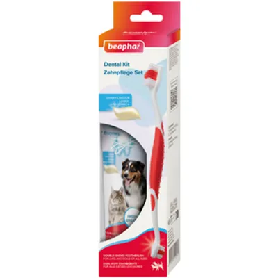 Beaphar TOOTH COMBIPACK  - zestaw: pasta do zębów 100g + szczoteczka dla dorosłego psa/kota