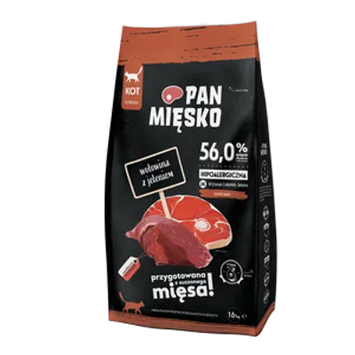 PAN MIĘSKO Wołowina z jeleniem M 1,6kg dla kota