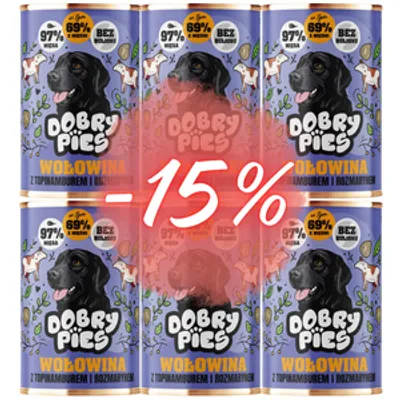 Dobry Pies Wołowina z topinamburem i rozmarynem 6x400g