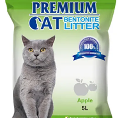 Premium Cat Żwirek Bentonitowy Zbrylający - Jabłkowy dla kota 5L
