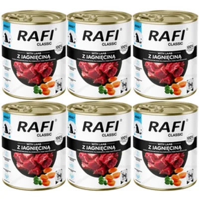 DOLINA NOTECI Mokra karma dla psa Rafi Classic z jagnięciną 6x800 g