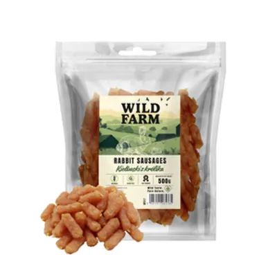 WILD FARM kiełbaski z królika 500g przysmak dla psa