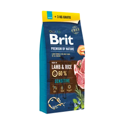 BRIT Premium By Nature Sensitive Lamb 15kg+3kg