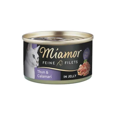 Miamor Feine Filets w galaretce - mokra karma dla kota z tuńczykiem i kalmarem 100g puszka