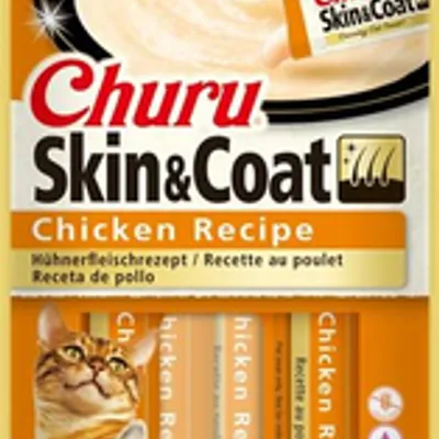 INABA Churu Skin&Coat przysmak dla kota o smaku kurczaka 4x14g