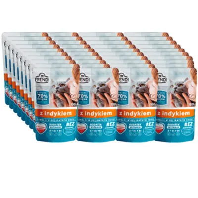 Frendi kawałki w delikatnym sosie z indykiem dla kota 40x100g