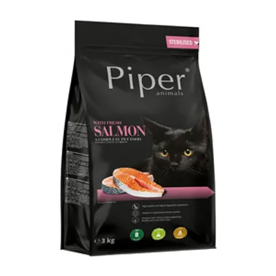 DOLINA NOTECI Piper Animals z łososiem dla kotów sterylizowanych 3kg
