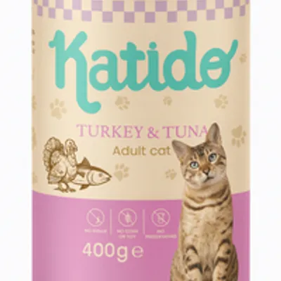 Katido Mokra karma dla kotów Indyk z Tuńczykiem  400g