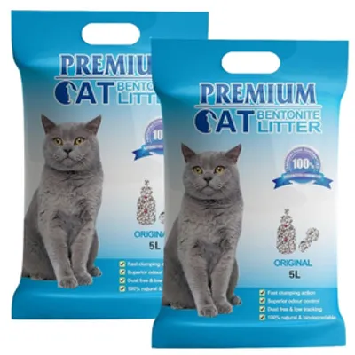 Premium Cat Żwirek Bentonitowy Zbrylający - Naturalny dla kota 2x5L