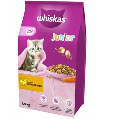 WHISKAS Junior 1,4 kg - sucha karma dla dla kociąt, z pysznym kurczakiem