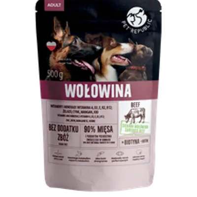 PetRepublic karma dla psa z drobno siekaną wołowiną w sosie 500g